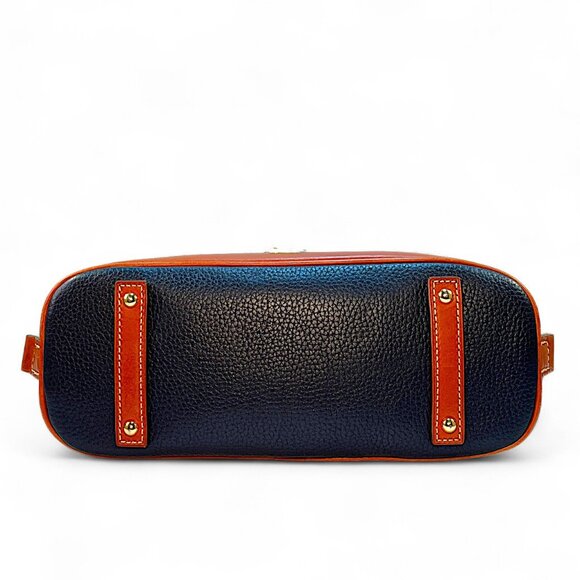 Dooney & Bourke Top Zip Cobalt Blue Satchel Purse Pebbled Grain Leather Bag - Picture 10 of 14